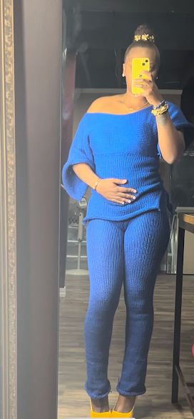 Royal Blue Batwing Top