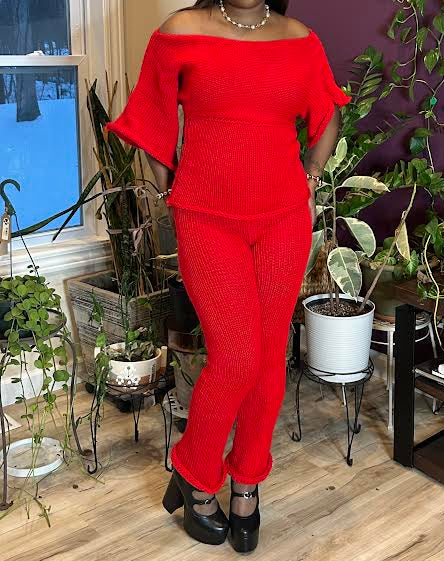 Crimson Knit Pant