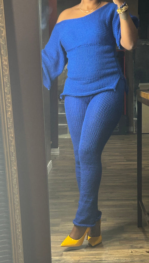 Royal Blue Batwing Top