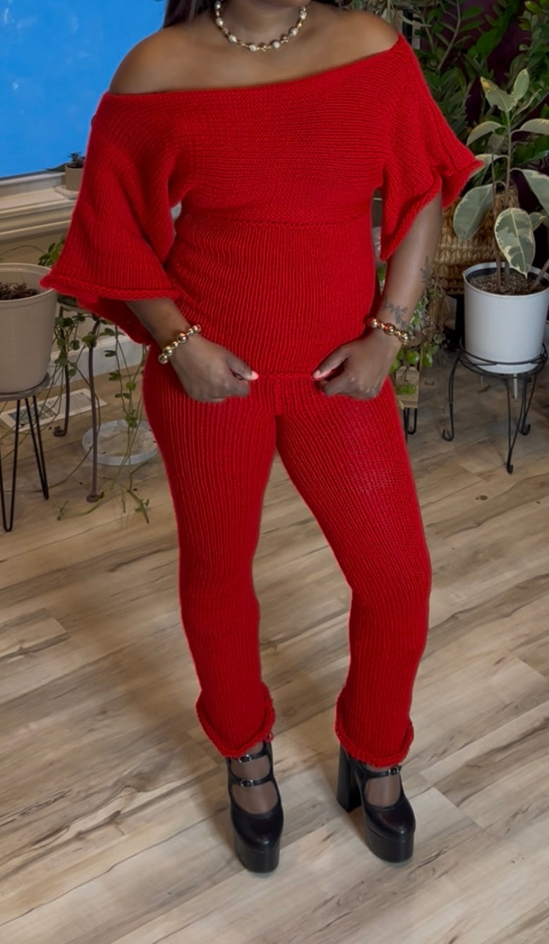 Crimson Knit Pant